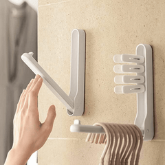 Foldable Hanging Storage Organizer Hanger Hooks with 5PCS Stickers