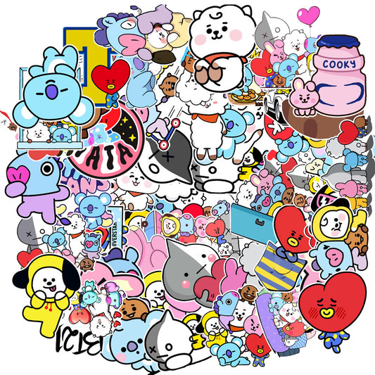 50pcs Animal Sticker Water Cup Sticker Waterproof Sticker