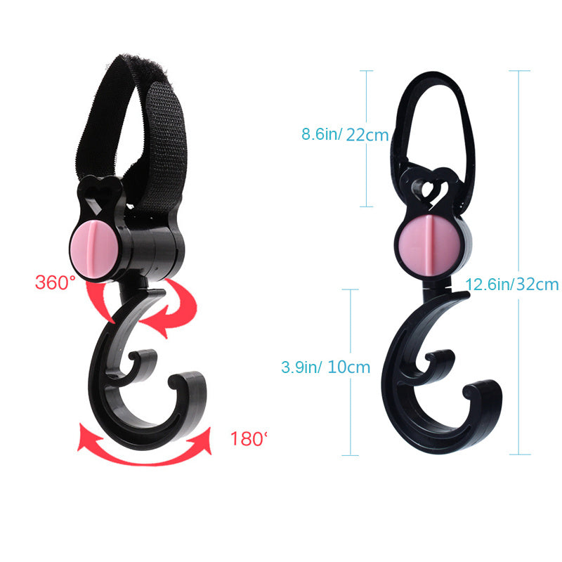 2pcs Baby Stroller Hook 360 Diaper Bag Hanger Accessories