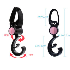 2pcs Baby Stroller Hook 360 Diaper Bag Hanger Accessories