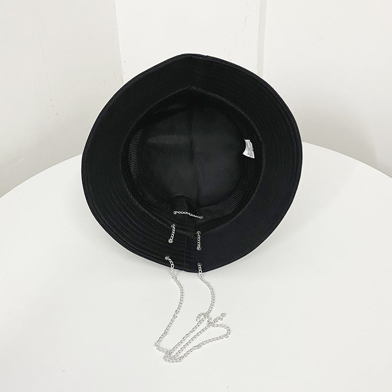 Kpop Metal Tassel Bucket Hat Y2K Streetwear Cap