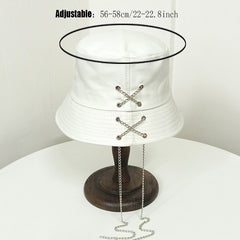 Kpop Metal Tassel Bucket Hat Y2K Streetwear Cap