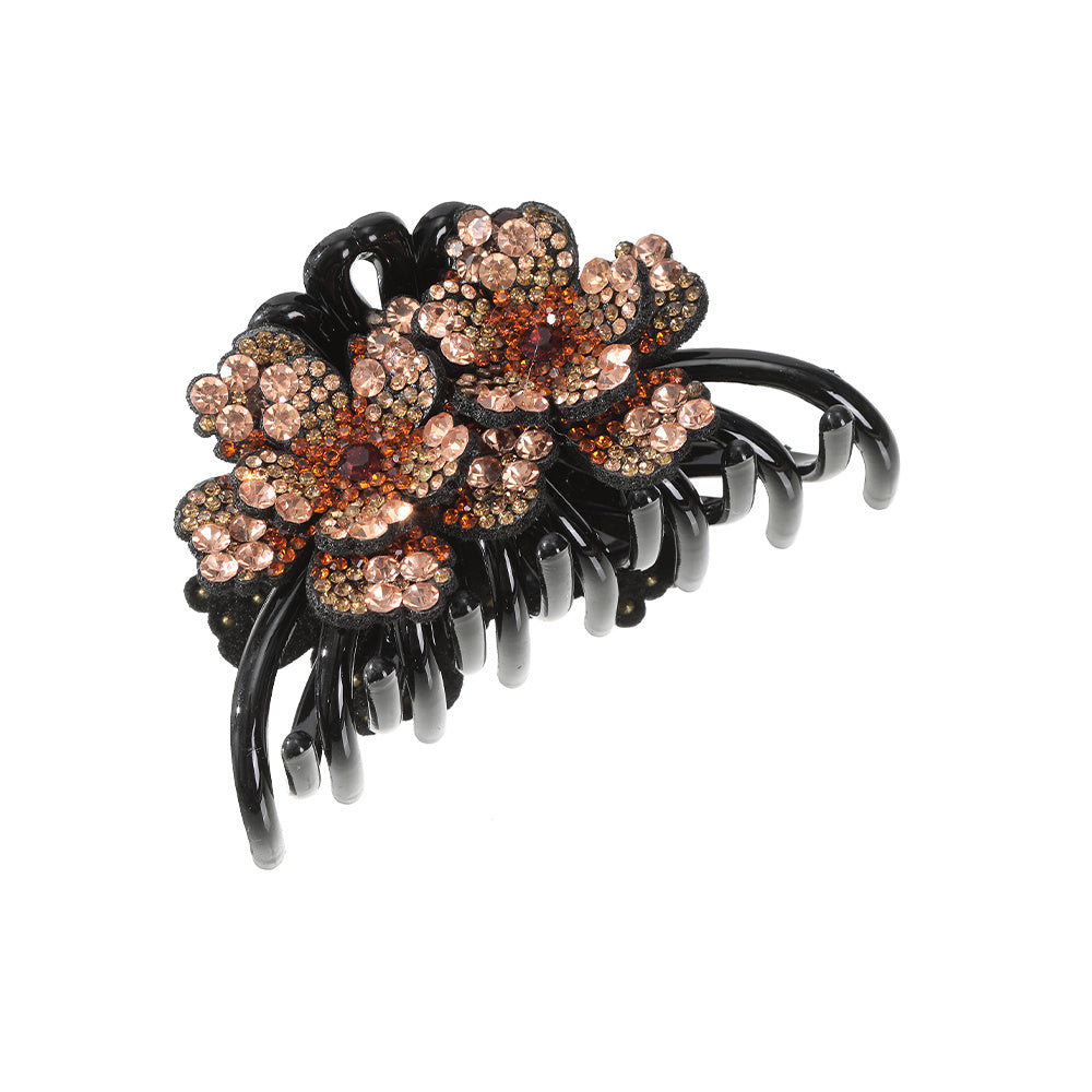 Retro Flower Rhinestone Hair Claw Women's Hair Accessories