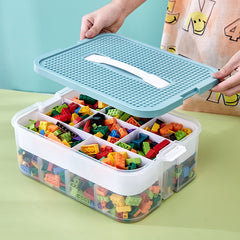 Building Blocks Storage Box with Baseplate Lid & Carrying Handle