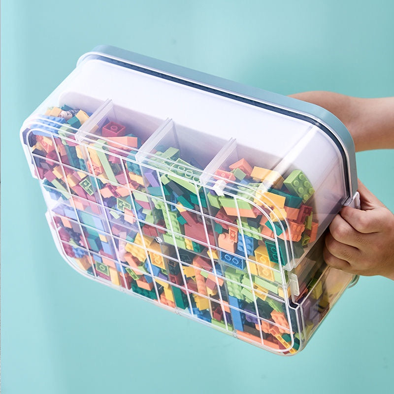 Building Blocks Storage Box with Baseplate Lid & Carrying Handle