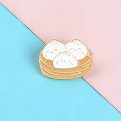 Men's Bun Brooch Traditional Food Pin