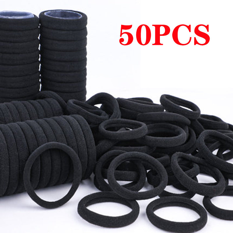 50Pcs Elastic Hair Tie Ponytail Holder Scrunchies Kids Accessories