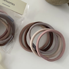 5pcs Solid Hair Tie Ponytail Elastic Rubber Band Hair Accessories