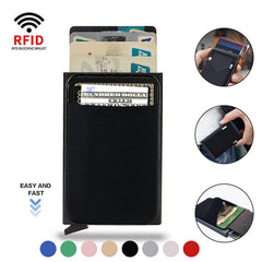 Slim Rfid Smart Credit Card Holder Case Metal Men Wallets Pop Up Minimalist