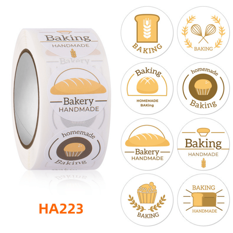 500pcs Creative Baking Stickers for Cheese Bread and Cake Decoration