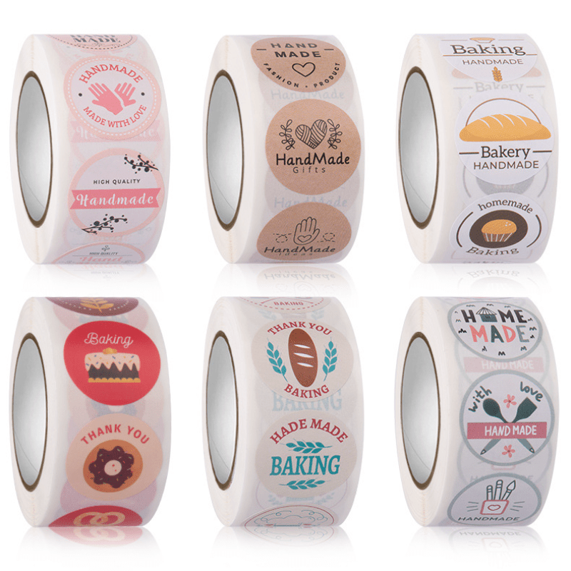 500pcs Creative Baking Stickers for Cheese Bread and Cake Decoration