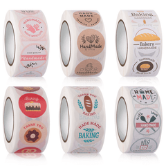 500pcs Creative Baking Stickers for Cheese Bread and Cake Decoration