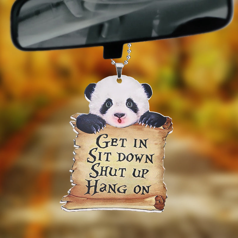 Cute Panda Car Charm for Rearview Mirrors and Windows