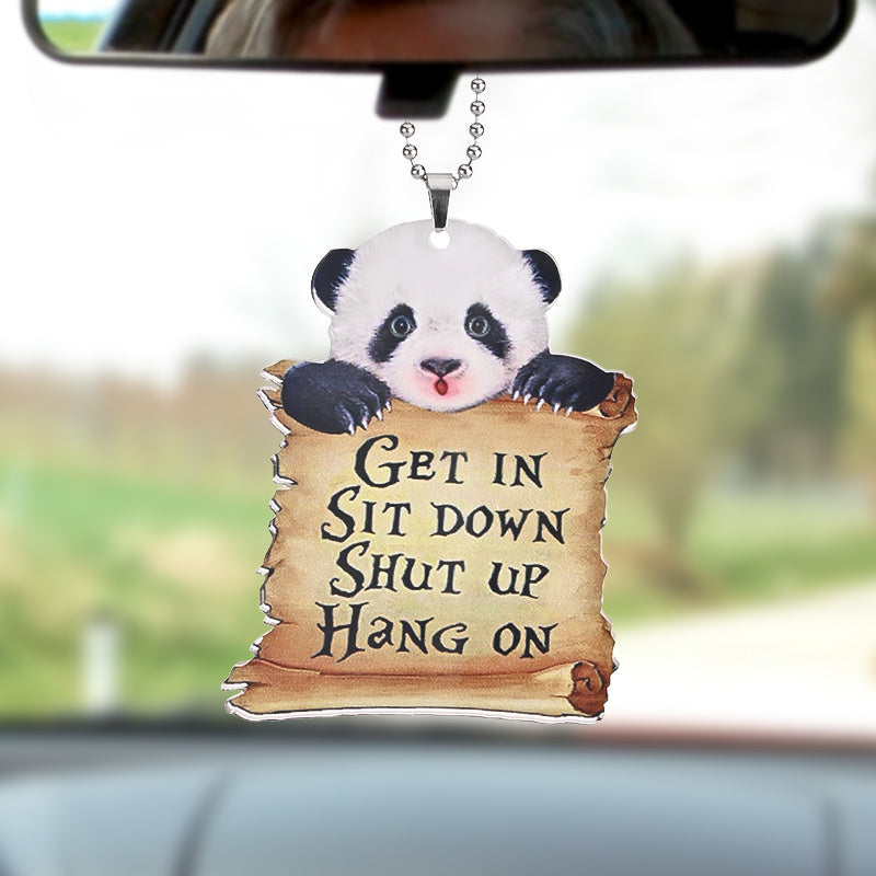 Cute Panda Car Charm for Rearview Mirrors and Windows