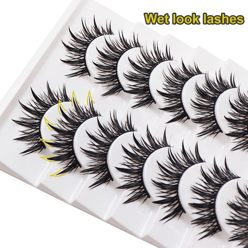 10 Pairs Fluffy Faux Mink Natural Look False Eyelashes 6D75