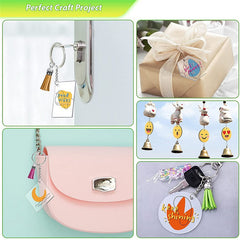 200pcs Vinyl Blank Keychains Pendant Set Acrylic Keychain Blanks