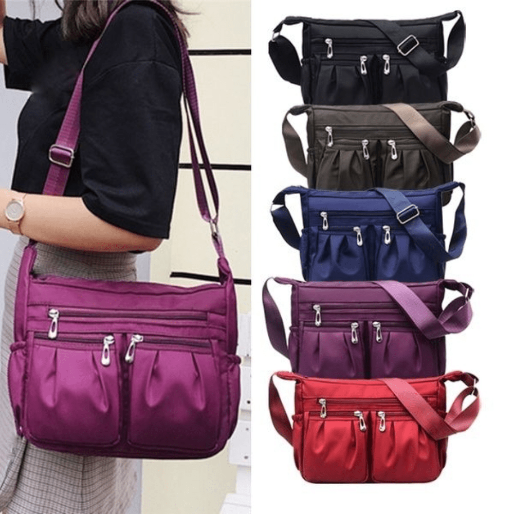 Nylon Crossbody Bag Ruched Shoulder Bag Women's Pocket Purse