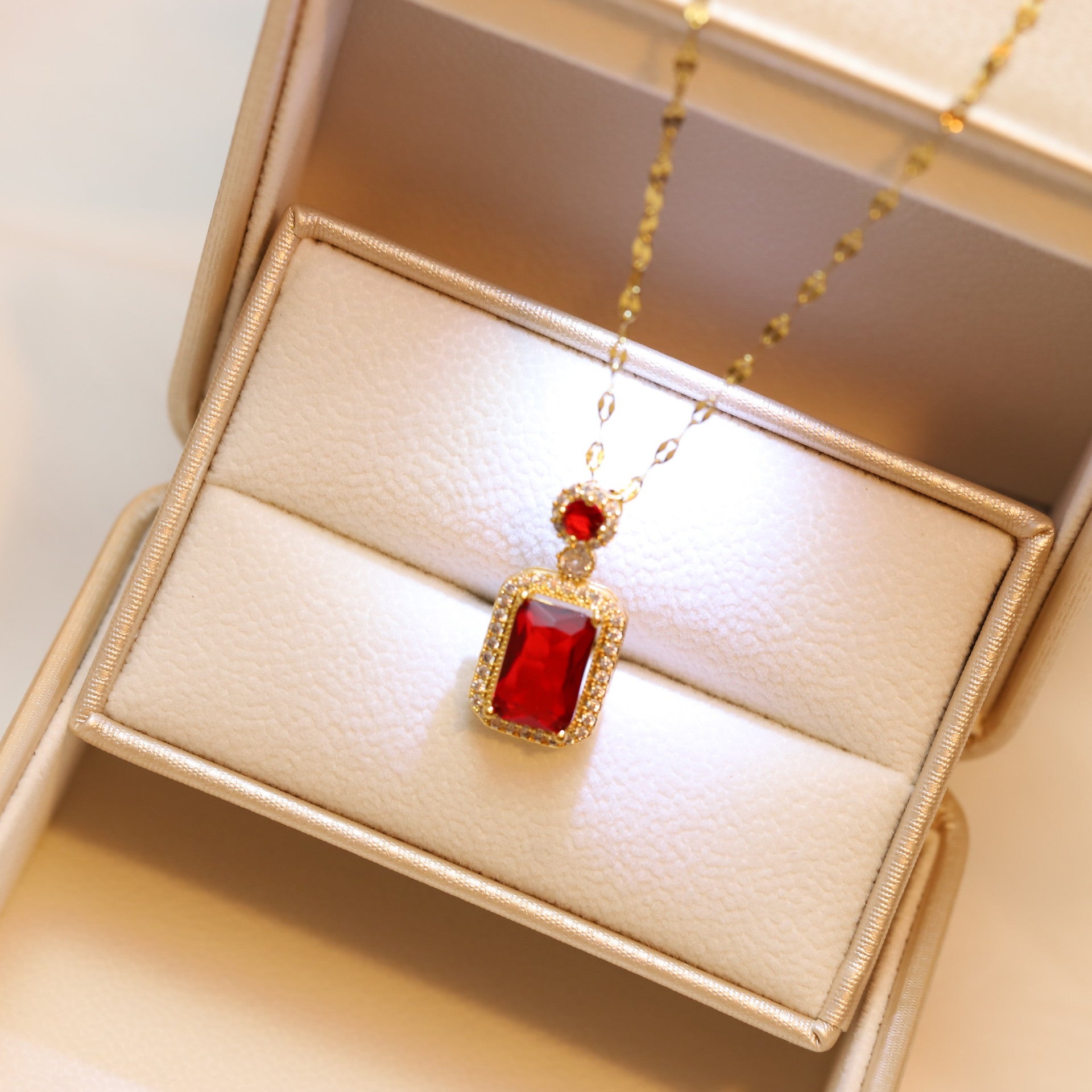 Zircon Crystal Emerald Sapphire Vintage Necklace