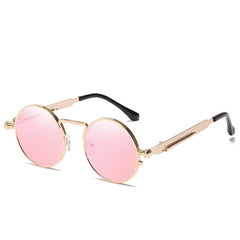 Men's Round Frame Punk Sunglasses Retro Street Photography Holiday Party