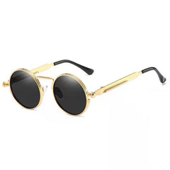 Men's Round Frame Punk Sunglasses Retro Street Photography Holiday Party