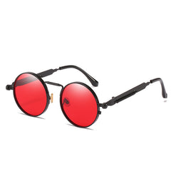 Men's Round Frame Punk Sunglasses Retro Street Photography Holiday Party