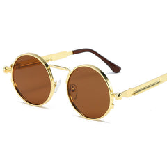 Men's Round Frame Punk Sunglasses Retro Street Photography Holiday Party