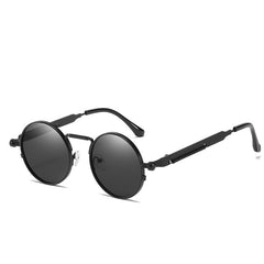 Men's Round Frame Punk Sunglasses Retro Street Photography Holiday Party