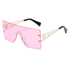 Frameless Connected Mixed Pentagram Metal Sunglasses