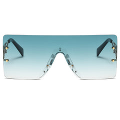 Frameless Connected Mixed Pentagram Metal Sunglasses