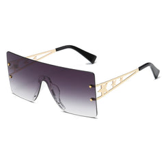 Frameless Connected Mixed Pentagram Metal Sunglasses