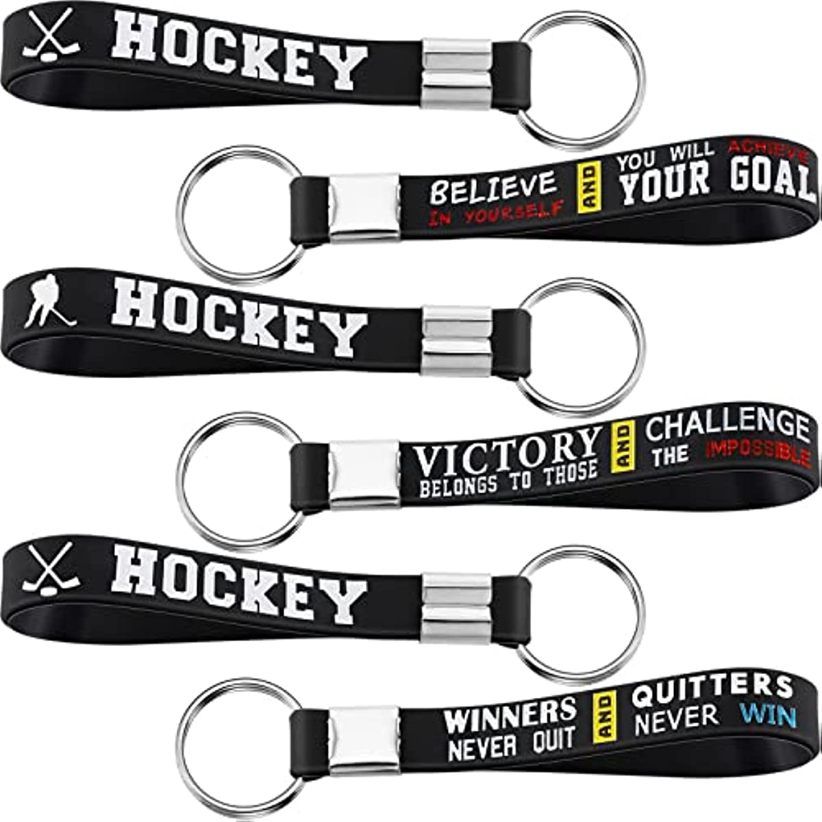 Hockey Motivational Keychains Sports Party Favors Supplies