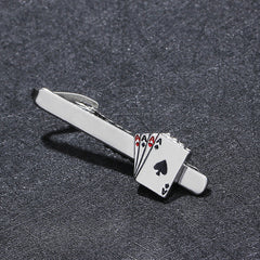 Poker Enamel Tie Clip For Men Groove Clips Business Tie Clips