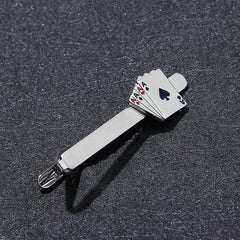 Poker Enamel Tie Clip For Men Groove Clips Business Tie Clips