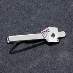 Poker Enamel Tie Clip For Men Groove Clips Business Tie Clips