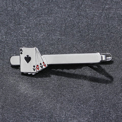 Poker Enamel Tie Clip For Men Groove Clips Business Tie Clips