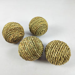 Grass Straw Woven Ball Chew Toys for Small Pets