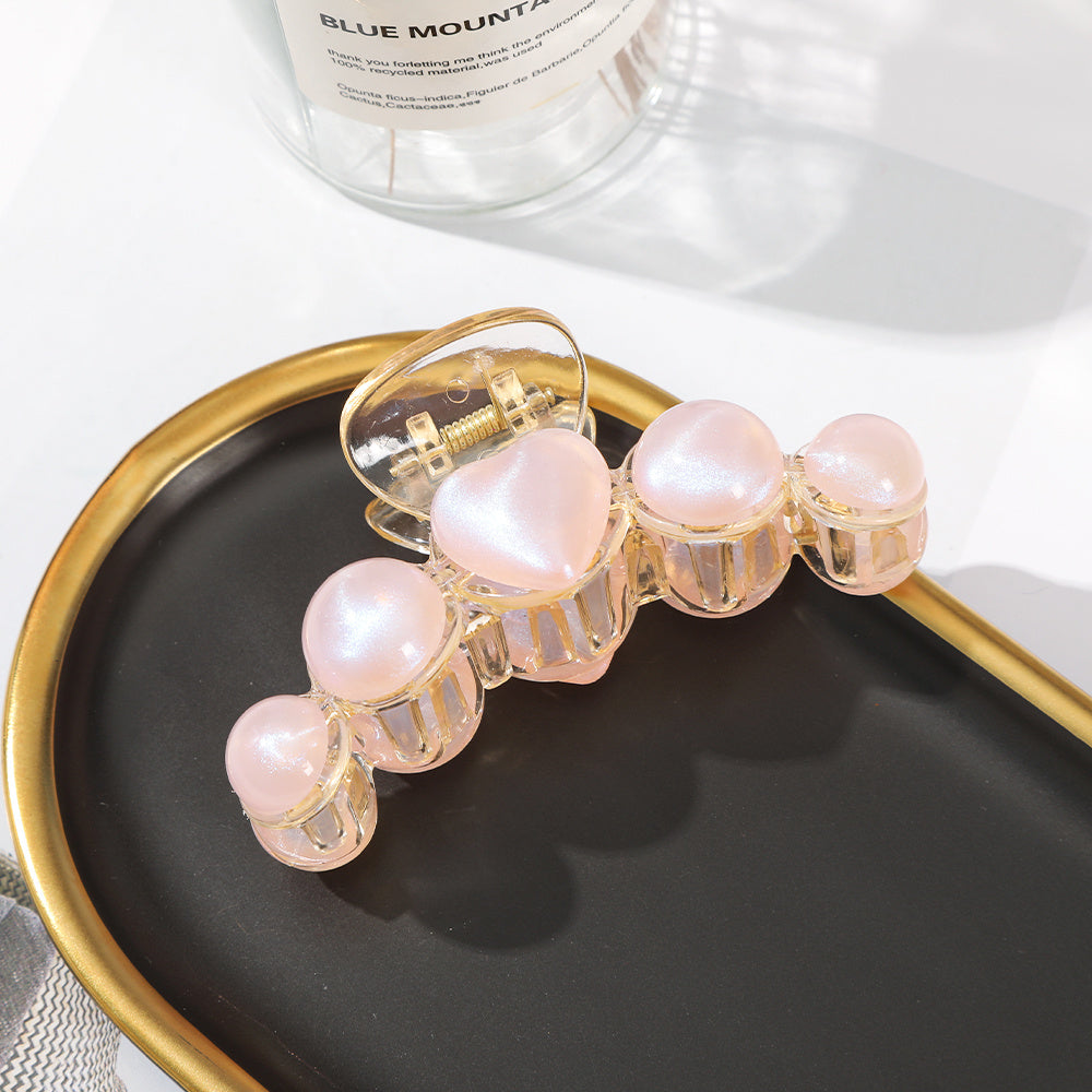 Laser Glitter Faux Pearl Hair Claws - Y2K Hair Accessories