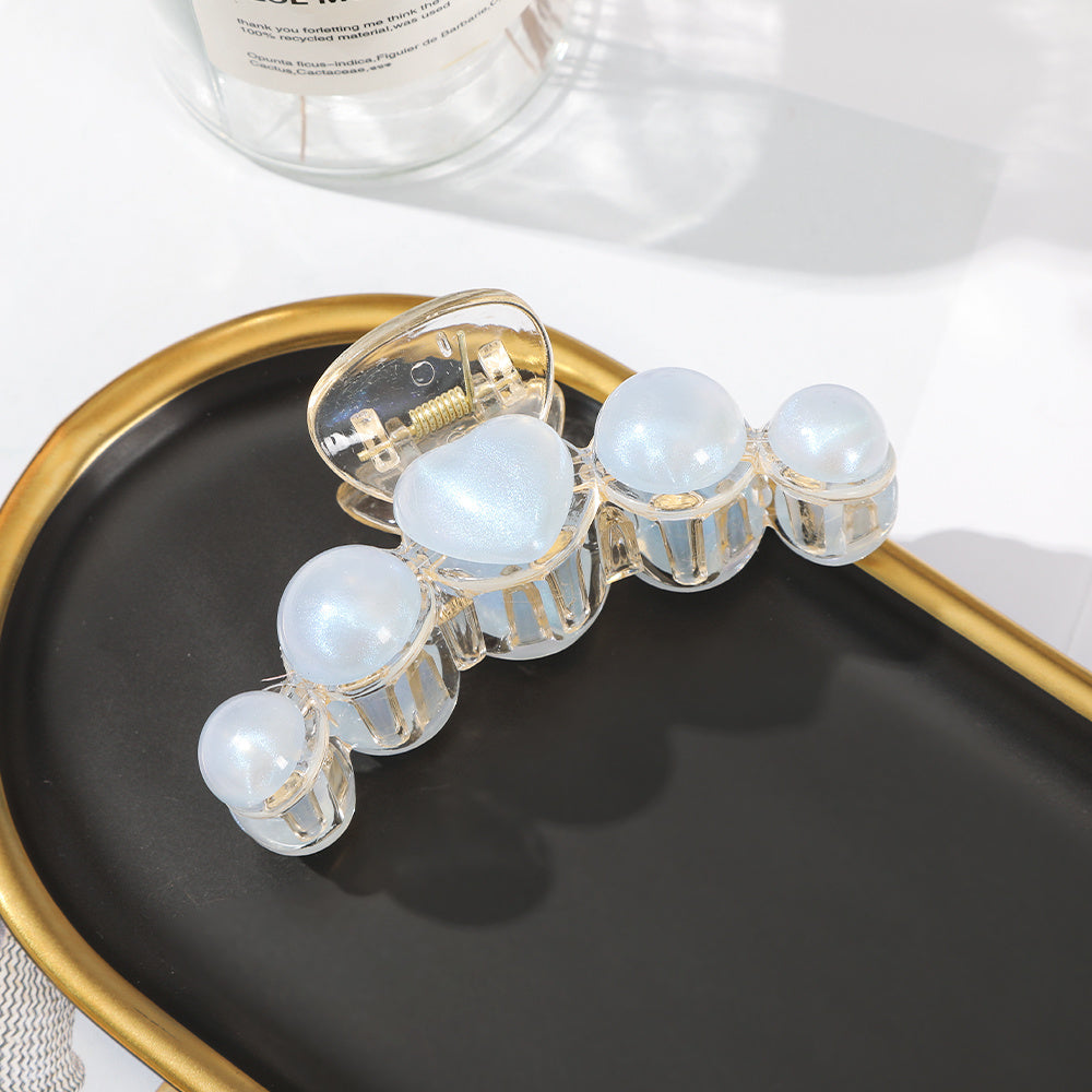Laser Glitter Faux Pearl Hair Claws - Y2K Hair Accessories