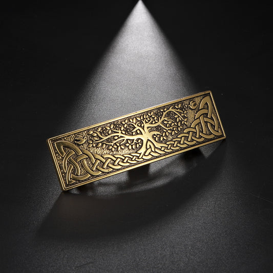 Golden Tree Pattern Hair Clip Viking Style Hair Accessories Vintage Celtic Style