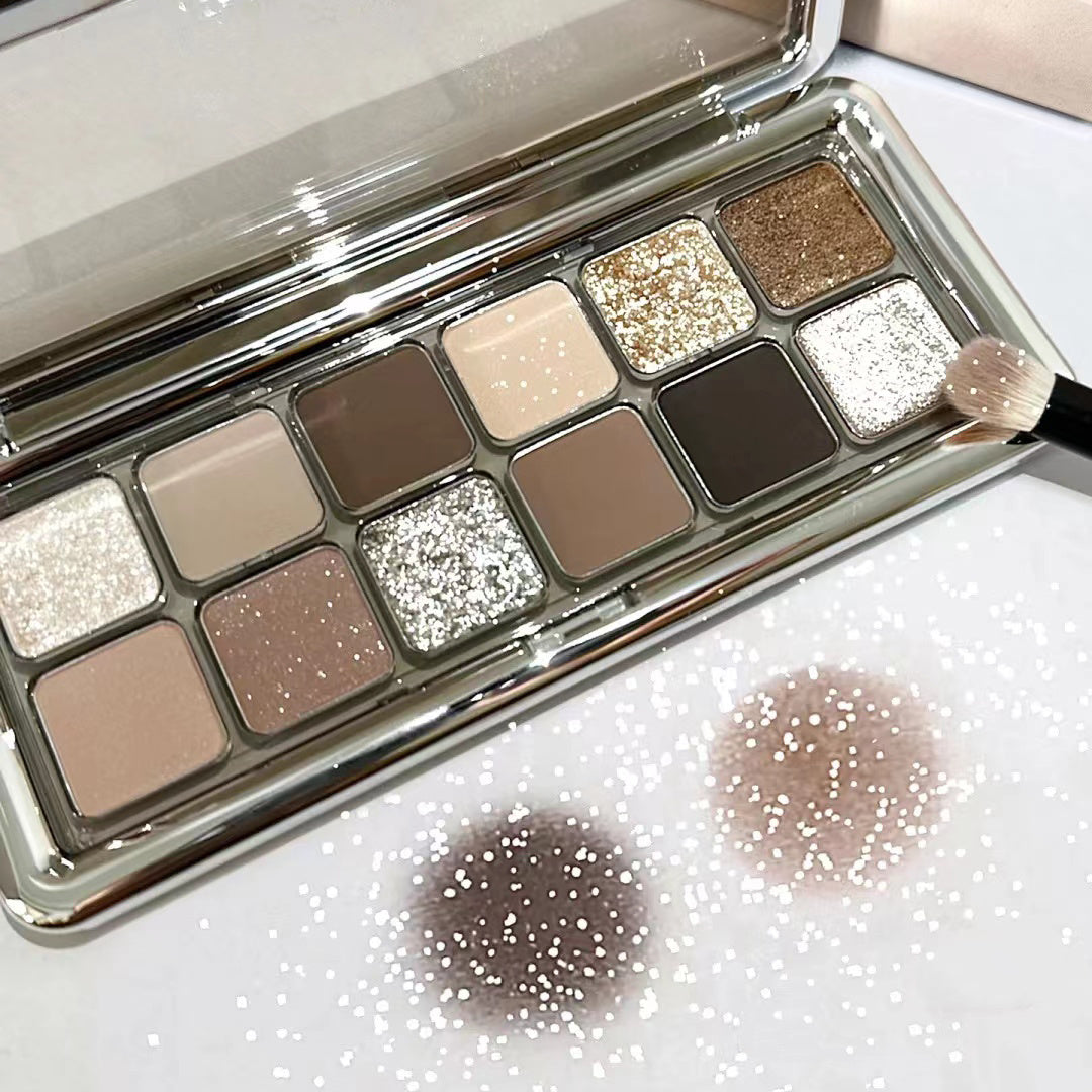 12 Colors Nude Eyeshadow Palette Matte Shimmer High Pigment Smokey Style