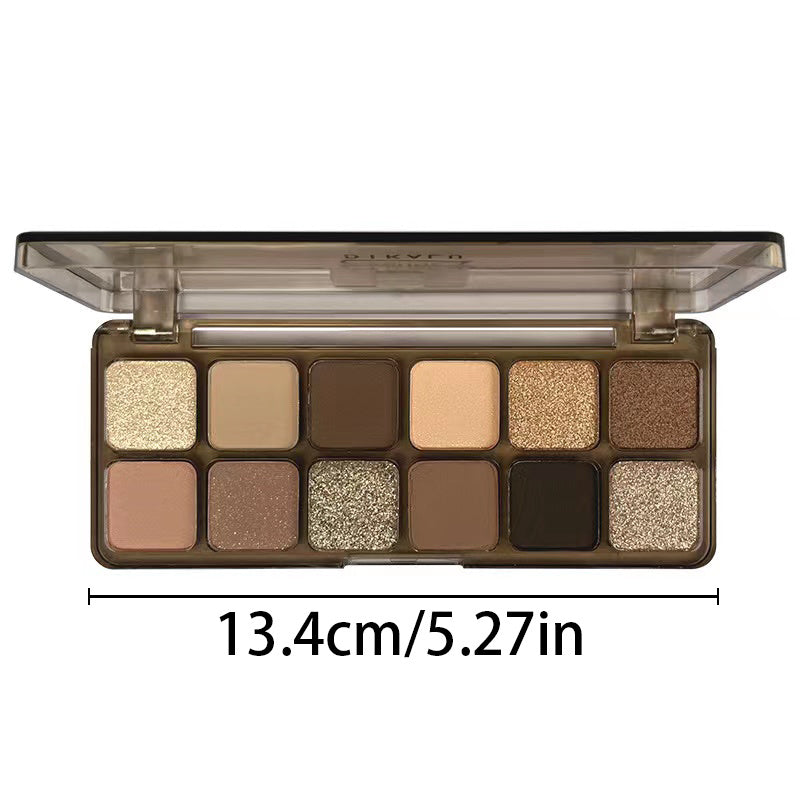12 Colors Nude Eyeshadow Palette Matte Shimmer High Pigment Smokey Style