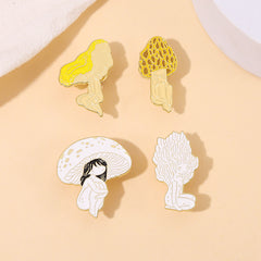 Mushroom Head Girl Brooch For Men Creative Pins