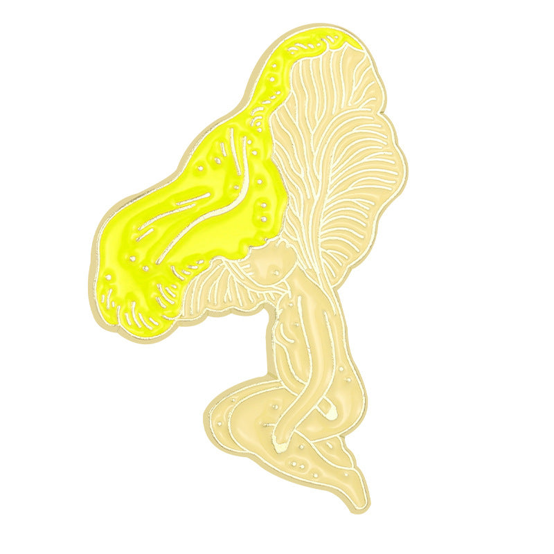 Mushroom Head Girl Brooch For Men Creative Pins