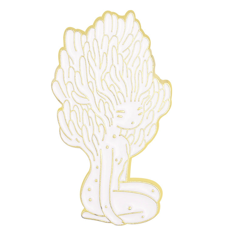 Mushroom Head Girl Brooch For Men Creative Pins