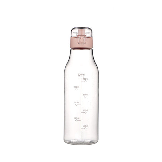 17.5oz Water Bottle with Locking Buckle and Scale for Sports