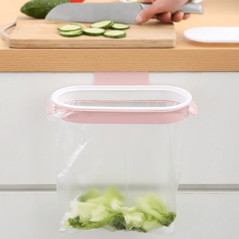 Garbage Bag Holder Portable Plastic Trash Bag Storage Rack With Lid