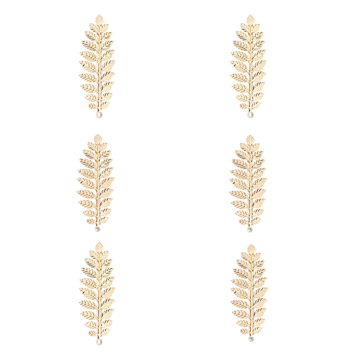 2 Pcs Golden Leaf Hair Clips for Greek Goddess Costumes