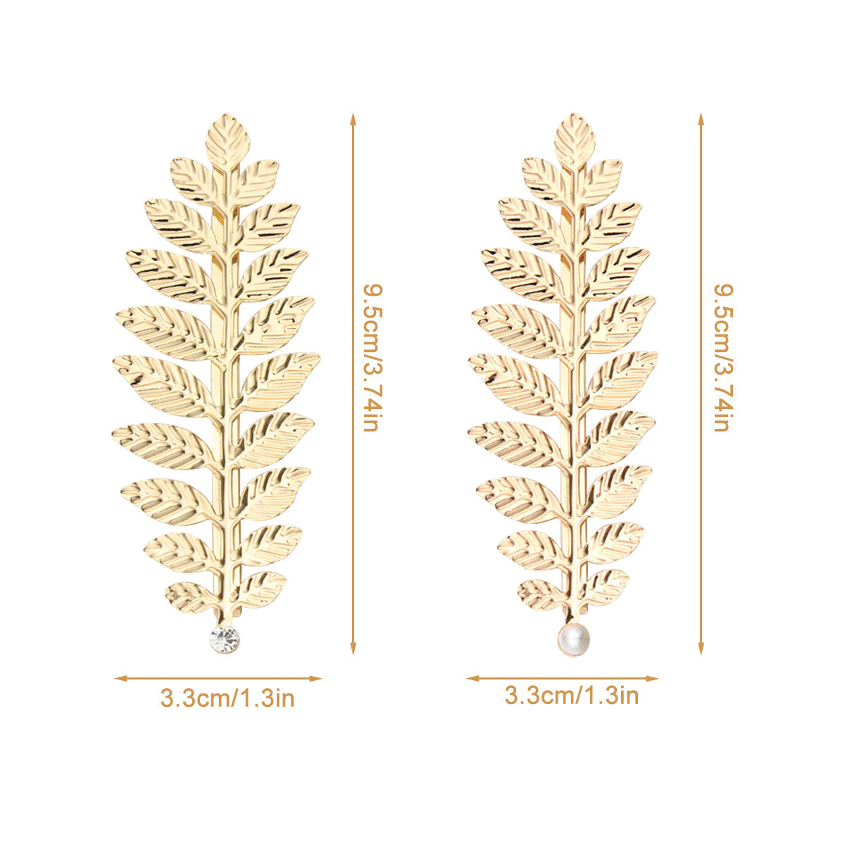 2 Pcs Golden Leaf Hair Clips for Greek Goddess Costumes