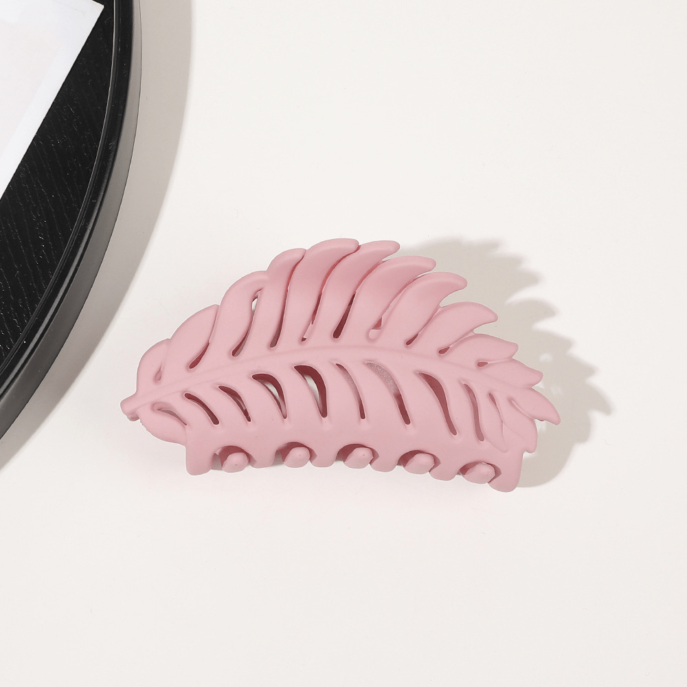 Colorful Frosted Leaves Hair Clip for Women Hollow Leaf Hair Claw