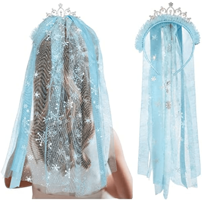 Girls Cartoon Crown Princess Headband With Mesh Decor